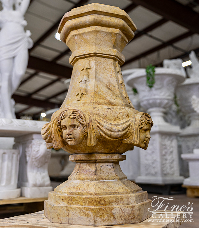 Marble Bases  - Rose Color Marble Column Base - MBS-075